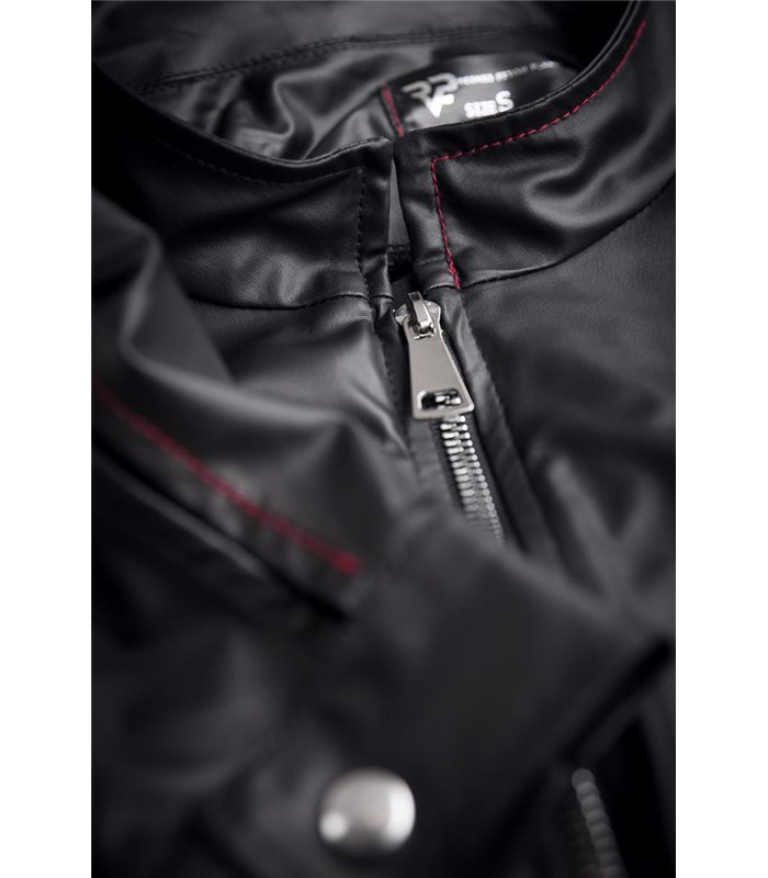 Slim-Fit Fliegerjacke aus Wetlock-Material mit Metallknöpfen | Regnes Fetish Planet