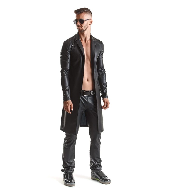 Eleganter Wetlook Trenchcoat mit klassischer Schnittführung | Regnes Fetish Planet