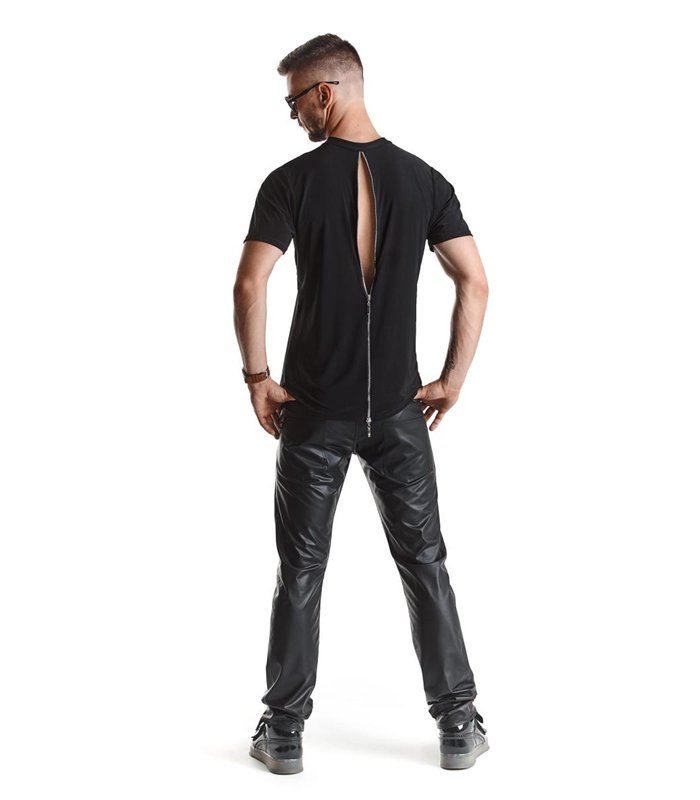 T-Shirt mit Reißverschluss hinten, durchgehend, zweiseitig | Regnes Fetish Planet