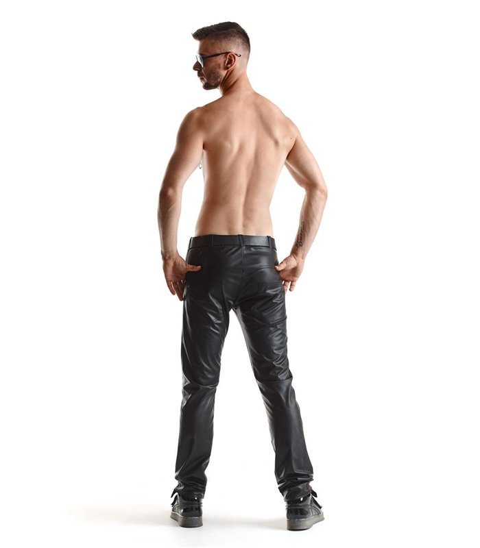 Herren Wetlook Hose mit tiefer Taille und Taschen | Regnes Fetish Planet