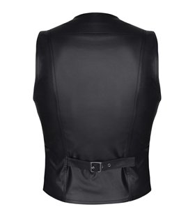 Elegante Herren-Weste mit geometrischen Steppungen und Metallschnalle | Regnes Fetish Planet Elegante Herren-Weste mit geometrischen Steppungen und Metallschnalle | Regnes Fetish Planet
