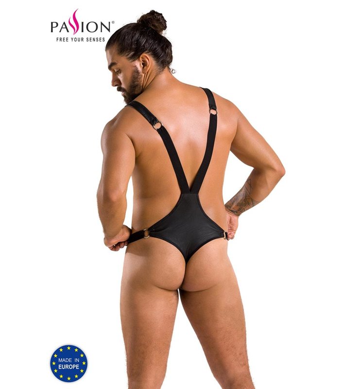 Herren-Body wetlook mit Metallelementen und Gummibändern | Passion Menswear