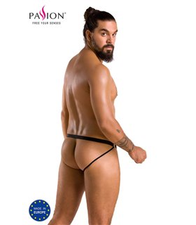 Ouvert-Herren-Slip mit Metallringen, Netz und Kunstleder | Passion Menswear