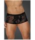 Herren Shorts mit floralem Flockdruck und offenem Hosensteg | Noir Handmade Men