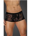 Herren Shorts mit floralem Flockdruck und offenem Hosensteg | Noir Handmade Men Herren Shorts mit floralem Flockdruck und offenem Hosensteg | Noir Handmade Men