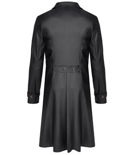 Herren Kunstleder Mantel mit Revers und Taillenbetonung | Regnes Fetish Planet Herren Kunstleder Mantel mit Revers und Taillenbetonung | Regnes Fetish Planet