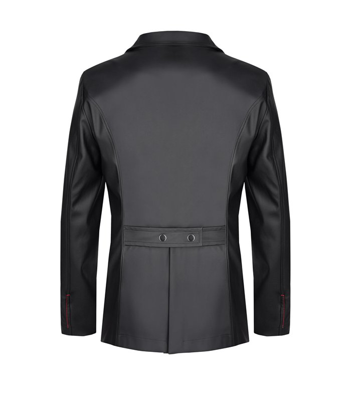 Herren Jacke in Lederoptik mit dekorativen Druckknöpfen | Regnes Fetish Planet