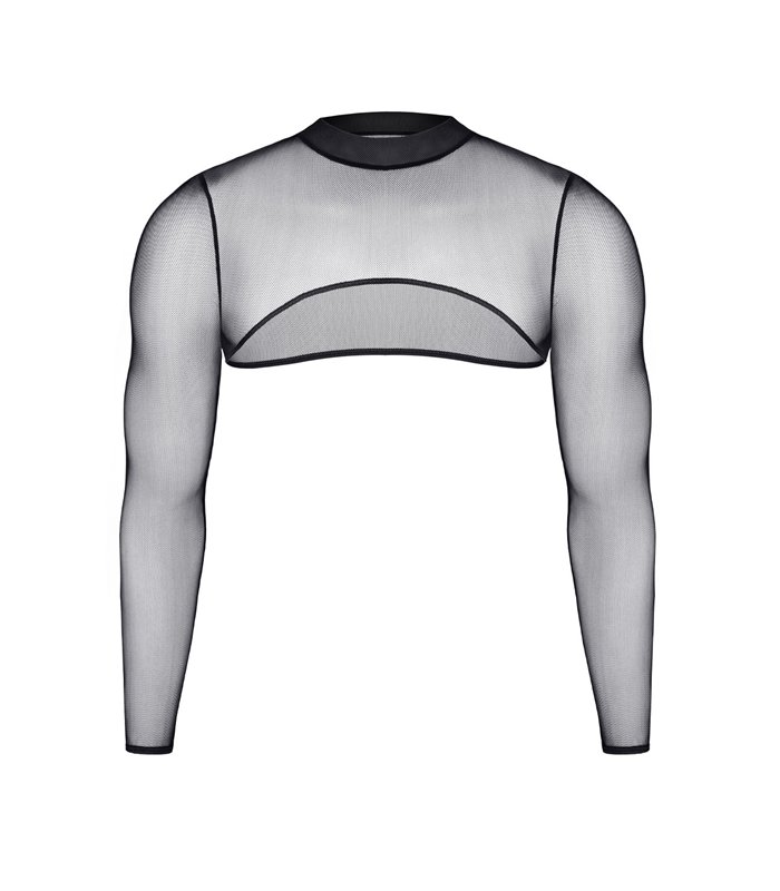 Transparentes Crop-Top aus Tüll mit offener Rückenpartie | Regnes Fetish Planet
