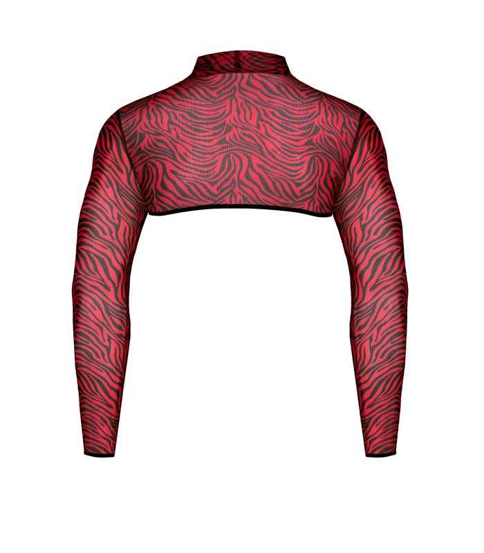Dehnbarer Tüll-Crop-Top mit offenen Schultern | Regnes Fetish Planet