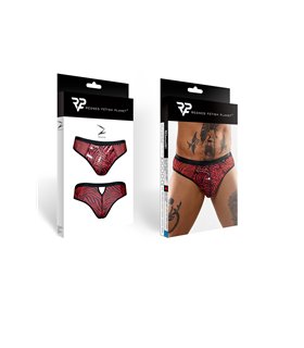 Netz-Tanga mit Vinyl-Einsatz | Regnes Fetish Planet Netz-Tanga mit Vinyl-Einsatz | Regnes Fetish Planet