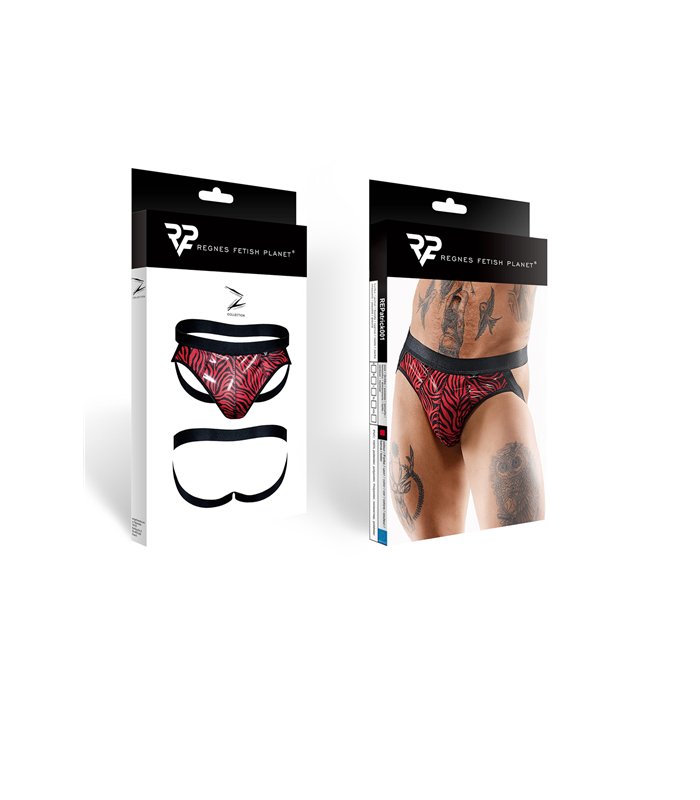 Transparenter Herren-Tüll-Jockstrap mit Vinyl-Einsatz | Regnes Fetish Planet