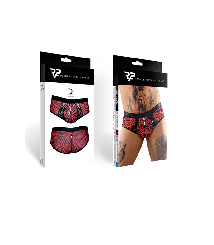 Erotische Netz-Shorts mit Reißverschluss und Zebramuster | Regnes Fetish Planet