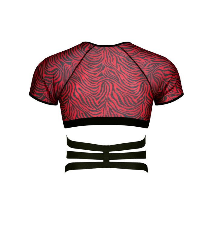 Harness Tüll-Oberteil mit Gummibändern und Metallringen | Regnes Fetish Planet