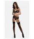 Edles Dessous-Set aus Netz mit floralem Samt Muster | Passion