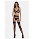 Erotisches Netz-Dessous Set mit Strumpfhalter und Bügel-BH | Passion