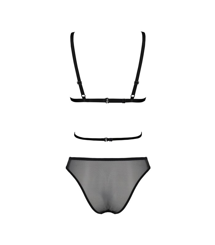 Transparentes Netz-Dessous-Set mit Hakenverschluss | Passion