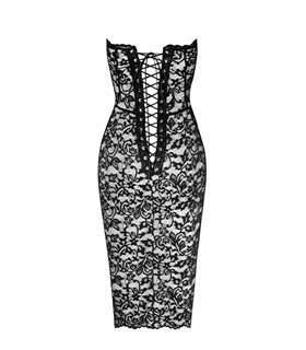 Elegantes Midikleid mit Rückenschnürung und Stäbchenstützung | Noir Handmade