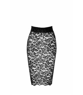 Eleganter Spitzenrock mit Schnürung und Wetlook-Bund | Noir Handmade