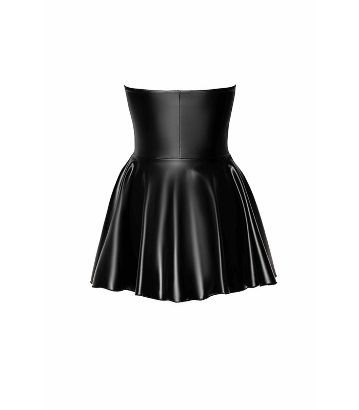 Wetlook Minikleid mit Reißverschluss und Neckholder | Noir Handmade