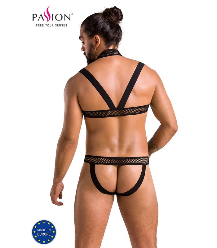 Harness Set mit Netzeinsätzen, Metallring und Gummibändern | Passion Menswear