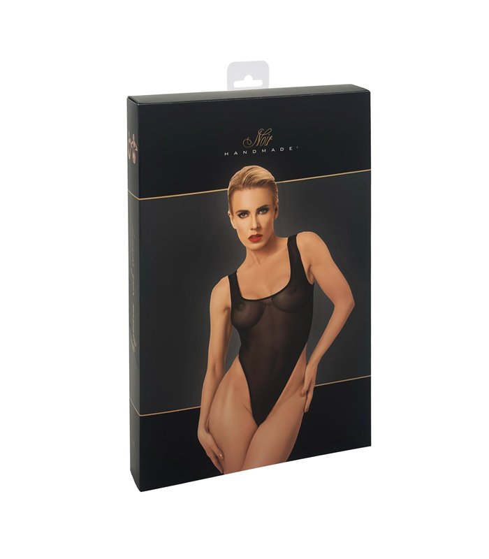 String-Body mit feinmaschiger Netzstruktur und eleganter Passform | Noir Handmade