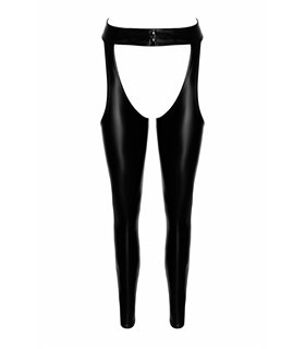 Elegante Chaps mit Knopfverschluss und glänzender Oberfläche | Noir Handmade