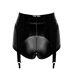 Wetlook Shorts mit abnehmbaren Strumpfhaltern und Reißverschluss | Noir Handmade