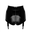 Wetlook Shorts mit abnehmbaren Strumpfhaltern und Reißverschluss | Noir Handmade