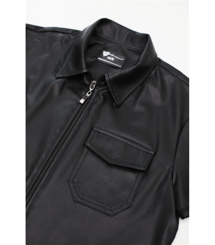 Herren Poloshirt Wetlook Reißverschluss Design | Regnes Fetish Planet