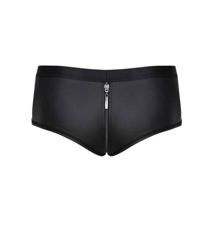 Herren Wetlook Shorts mit Reißverschluss und Druckknöpfen | Regnes Fetish Planet