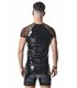 PVC Mesh T-Shirt mit Regenbogen-Patch für Herren | Regnes Fetish Planet