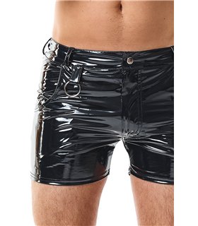 Herren Lack-Shorts mit Taschen und Metallring | Regnes Fetish Planet Herren Lack-Shorts mit Taschen und Metallring | Regnes Fetish Planet