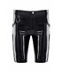 Herren PVC Shorts mit Metallring und Gürtelschlaufen | Regnes Fetish Planet