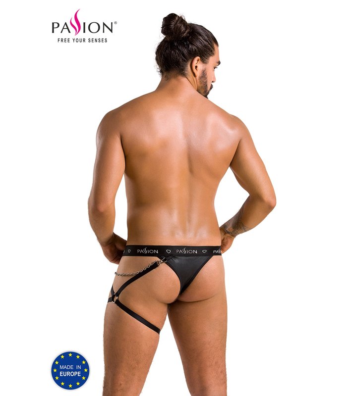 Männer String mit abnehmbarem Beinharness aus Kunstleder | Passion Menswear