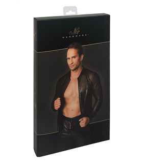 Perforierte Bomberjacke mit geometrischem Strukturmuster | Noir Handmade Men