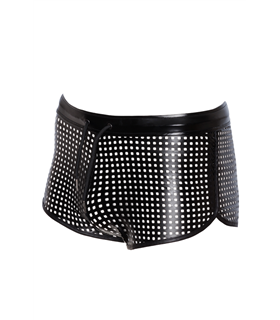 Perforierte Kunstleder-Shorts mit elegantem Strukturdesign | Noir Handmade Men