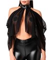 Transparenter Neckholder-Bolero mit Druckknöpfen | Noir Handmade