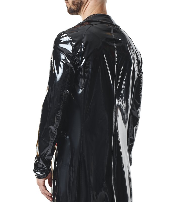 Herren Lack-Trenchcoat mit Taillenbetonung | Regnes Fetish Planet