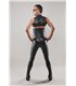 Crop Top mit Reißverschluss und perforiertem Wetlook-Einsatz | Regnes Fetish Planet