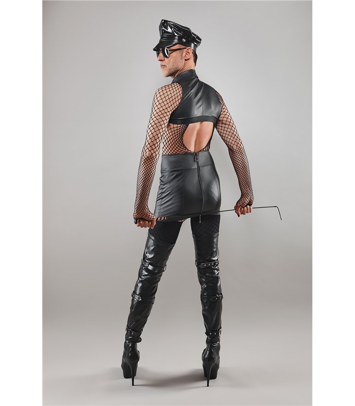 Wetlook-Minirock mit Reißverschlüssen und Metallringen | Regnes Fetish Planet