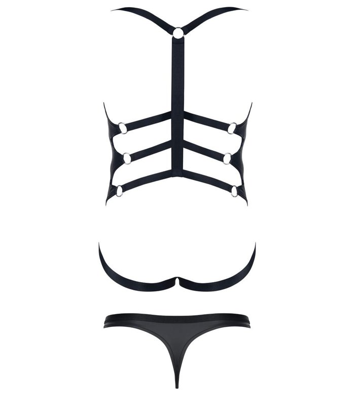 Ouvert Body mit Reißverschluss, seitlichen Clips und String | Regnes Fetish Planet