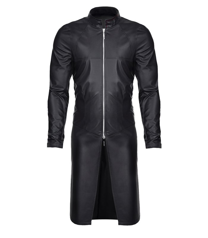 Eleganter Herren Wetlook Mantel mit diagonalen Nähten | Regnes Fetish Planet