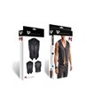 Elegante Herren-Weste mit geometrischen Steppungen und Metallschnalle | Regnes Fetish Planet Elegante Herren-Weste mit geometrischen Steppungen und Metallschnalle | Regnes Fetish Planet
