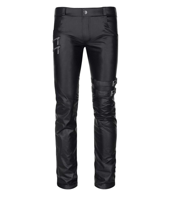 Herren Gothic Punk Hose mit Reißverschlüssen und Riemen | Regnes Fetish Planet