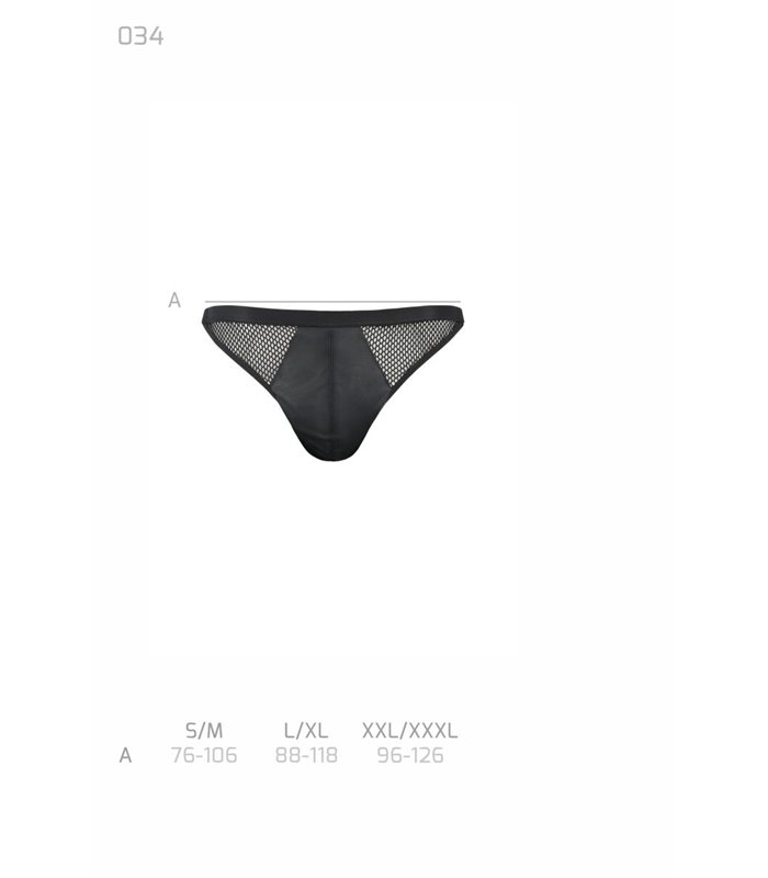 Ouvert-Herren-Slip mit Metallringen, Netz und Kunstleder | Passion Menswear