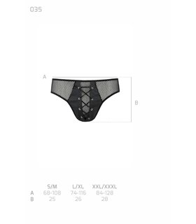 Herren Slip mit Schnürung aus Kunstleder und Netzmaterial | Passion Menswear Herren Slip mit Schnürung aus Kunstleder und Netzmaterial | Passion Menswear