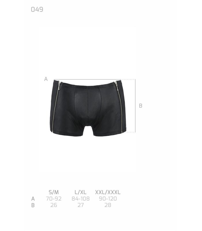 Herren Shorts aus matter Kunstleder mit seitlichen Reißverschluss | Passion Menswear