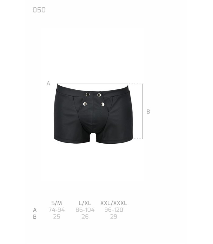 Männer Kunstleder Shorts mit Frontöffnung und Gummibund | Passion Menswear