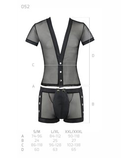 Erotisches Herren-Dessous-Set mit Knöpfen und Netzeinsätzen | Passion Menswear Erotisches Herren-Dessous-Set mit Knöpfen und Netzeinsätzen | Passion Menswear