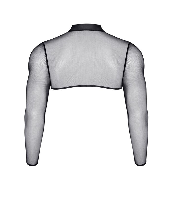 Transparentes Crop-Top aus Tüll mit offener Rückenpartie | Regnes Fetish Planet